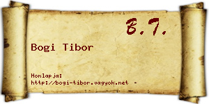 Bogi Tibor névjegykártya